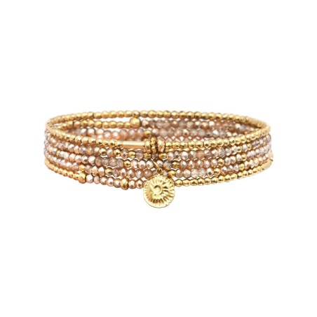Bracelet élastique 5 tours Gaby gold