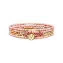 Bracelet élastique 5 tours Gaby rose dragée