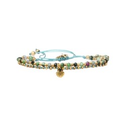 Bracelet 2 rangs Enaha rubis zoïste bleu