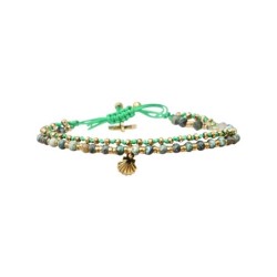 Bracelet 2 rangs Enahaa turquoise vert