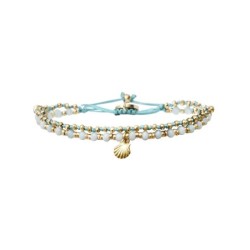 Bracelet 2 rangs Enaha aigue marine