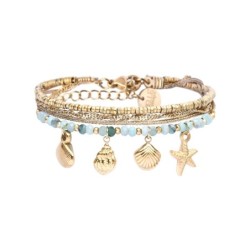 bracelet 4 rangs Lea émeraude