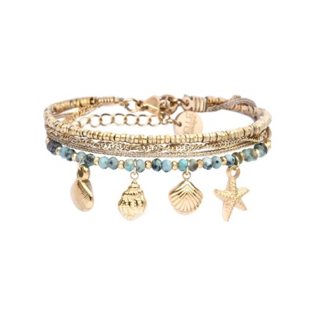 bracelet 4 rangs Lea turquoise africaine