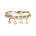 bracelet 4 rangs Lea pierre de lune rose