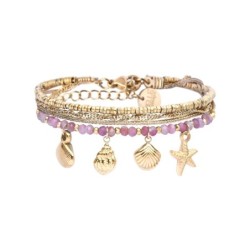 bracelet 4 rangs Lea tourmaline rose