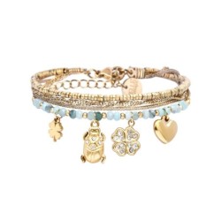 bracelet 4 rangs Mila émeraude