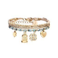 bracelet 4 rangs Mila turquoise africaine