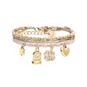 bracelet 4 rangs Mila pierre de lune rose