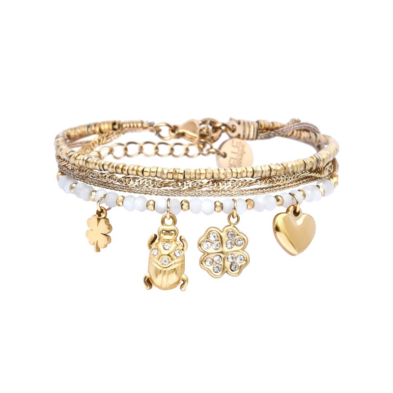 bracelet 4 rangs Mila nacre