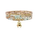 Bracelet élastique 5 tours Janna turquoise africaine claire