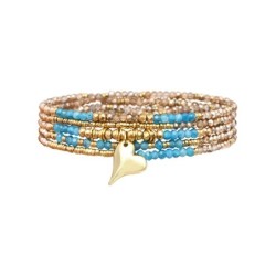 Bracelet élastique 5 tours Janna apatite