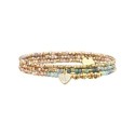 Bracelet élastique 3 tours Janna émeraude