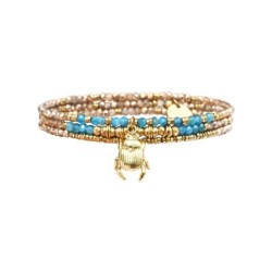 Bracelet élastique 3 tours Janna apatite