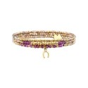 Bracelet élastique 3 tours Janna rubis