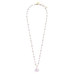 Sautoir Alba quartz rose & tourmaline rose