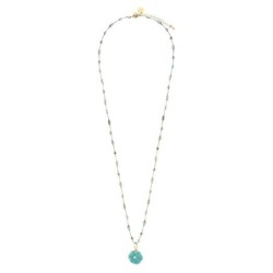Sautoir Alba amazonite & turquoise africaine