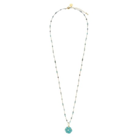 Sautoir Alba amazonite & turquoise africaine