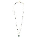 Sautoir Alba  aventurine & rubis zoïste