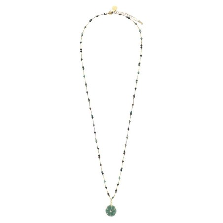 Sautoir Alba  aventurine & rubis zoïste