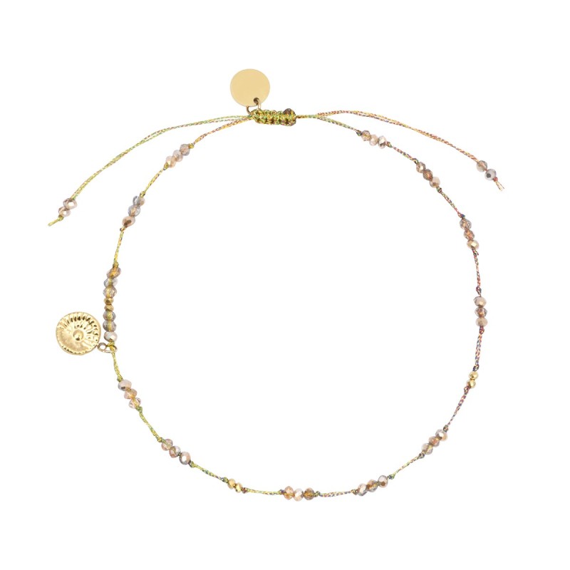 Bracelet cheville Alba cristal doré