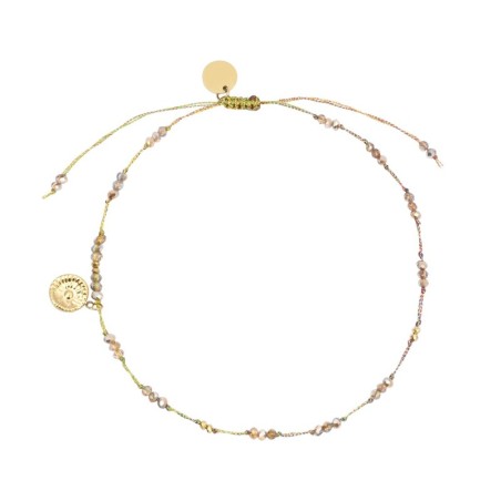 Bracelet cheville Alba cristal doré