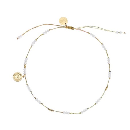 Bracelet cheville Alba cristal blanc
