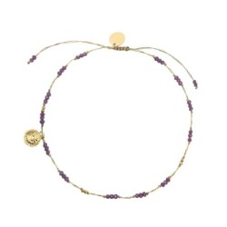 Bracelet cheville Alba cristal purple
