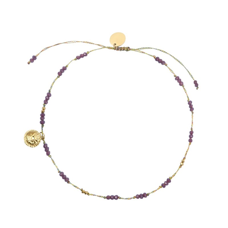 Bracelet cheville Alba cristal purple