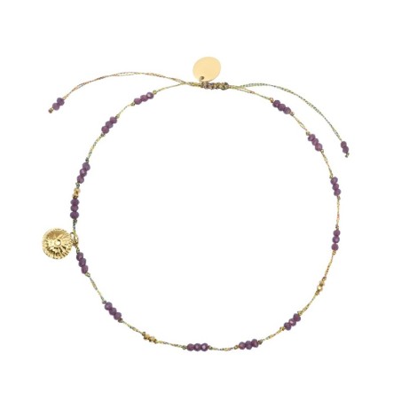 Bracelet cheville Alba cristal purple