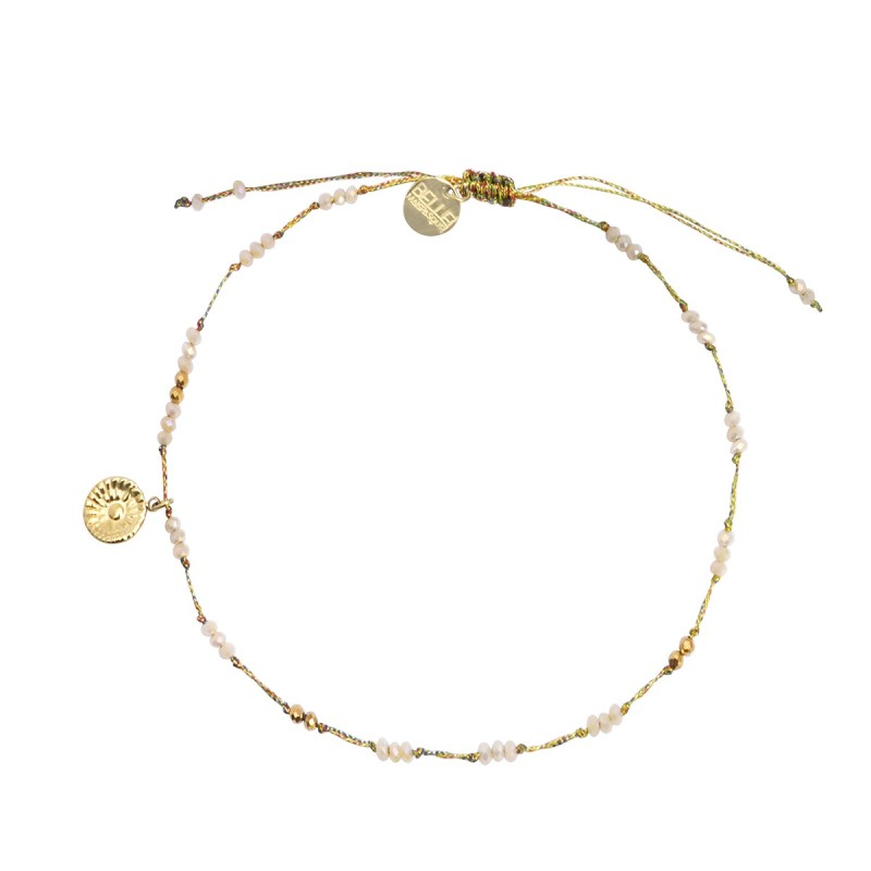 Bracelet cheville Alba cristal nude