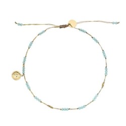 Bracelet cheville Alba cristal vert d'eau