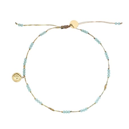 Bracelet cheville Alba cristal vert d'eau