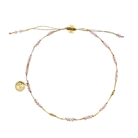 Bracelet cheville Alba cristal misty rose