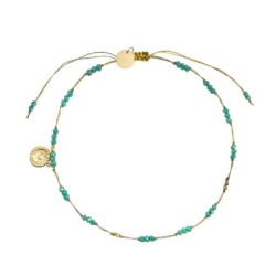 Bracelet cheville Alba cristal lagon