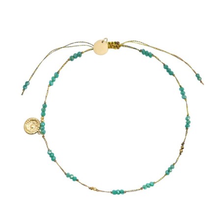 Bracelet cheville Alba cristal lagon