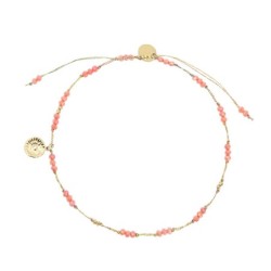 Bracelet cheville Alba cristal rose incarnat