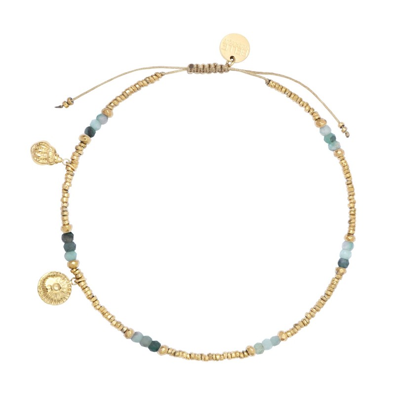 Bracelet cheville Lola émeraude