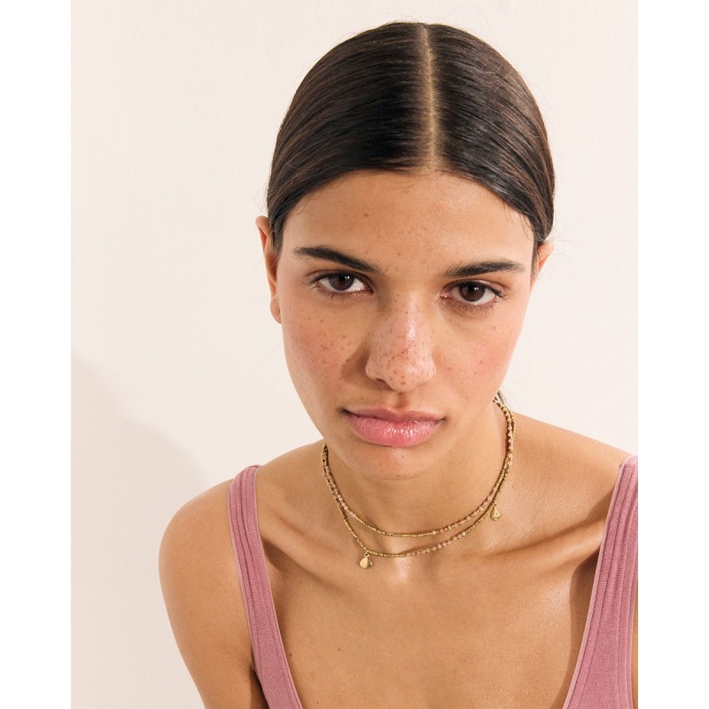 Sautoir Lola pierre de lune rose