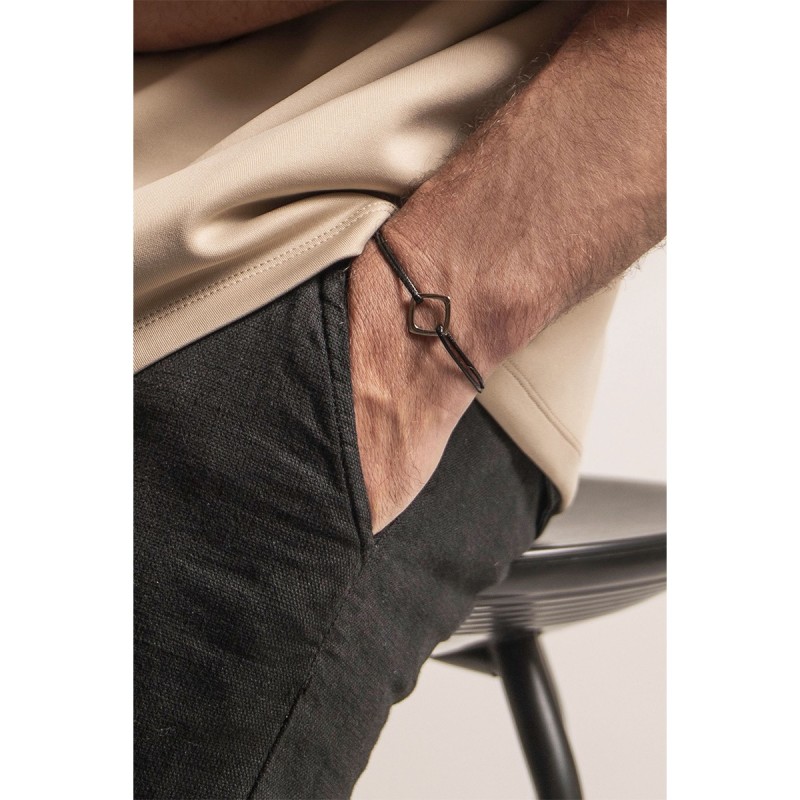 Bracelet Matteo noir ancre