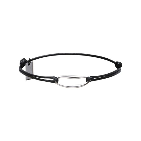 Bracelet Matteo noir maillon courbé