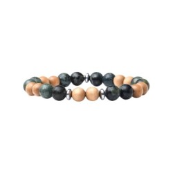 Bracelet Mika wood jaspe vert