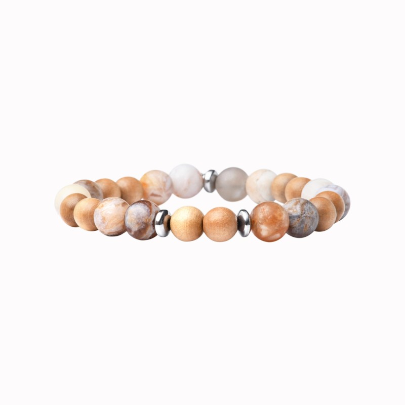 Bracelet Mika wood agate du Brésil