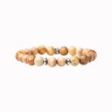 Bracelet Mika wood jaspe paysage