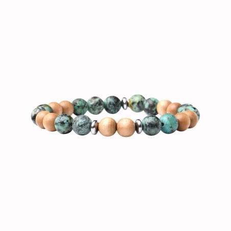 Bracelet Mika wood turquoise africaine