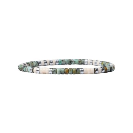 Bracelet Leo turquoise africaine et pierre de rivière