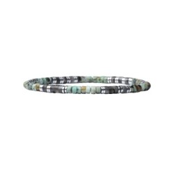 Bracelet Leo obsidienne et turquoise africaine
