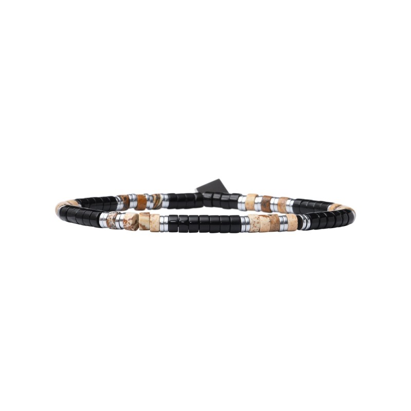 Bracelet Leo jaspe paysage et onyx
