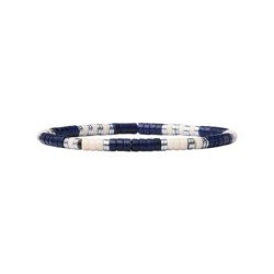 Bracelet Leo lapis lazuli et pierre de rivière