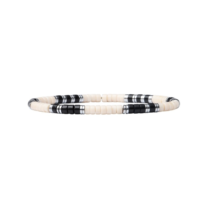 Bracelet Leo onyx et pierre de rivière