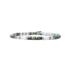 Bracelet Leo turquoise africaine et quartz fumé
